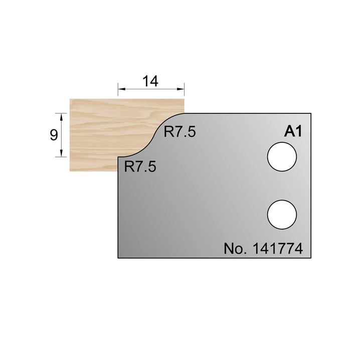 9 x 14mm (R7.5) Lambs Tongue Profile Cutter in HSS - 141774