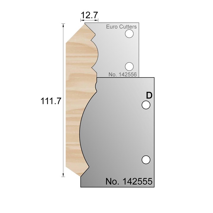 111.7 x 12.7mm Cornice Profile Cutter in HSS