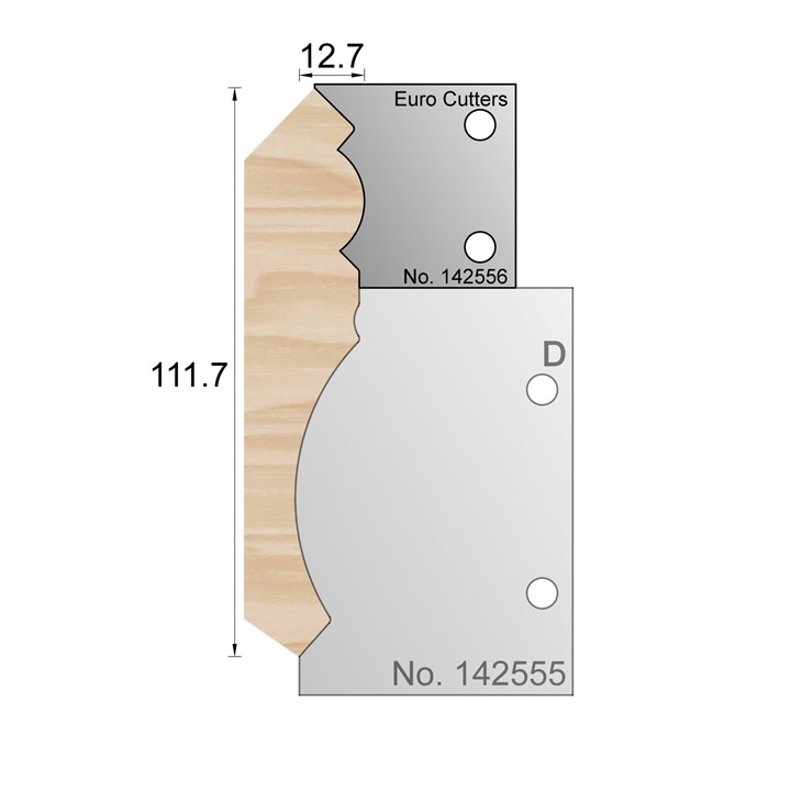 111.7 x 12.7mm Cornice Profile Cutter in HSS - 142556