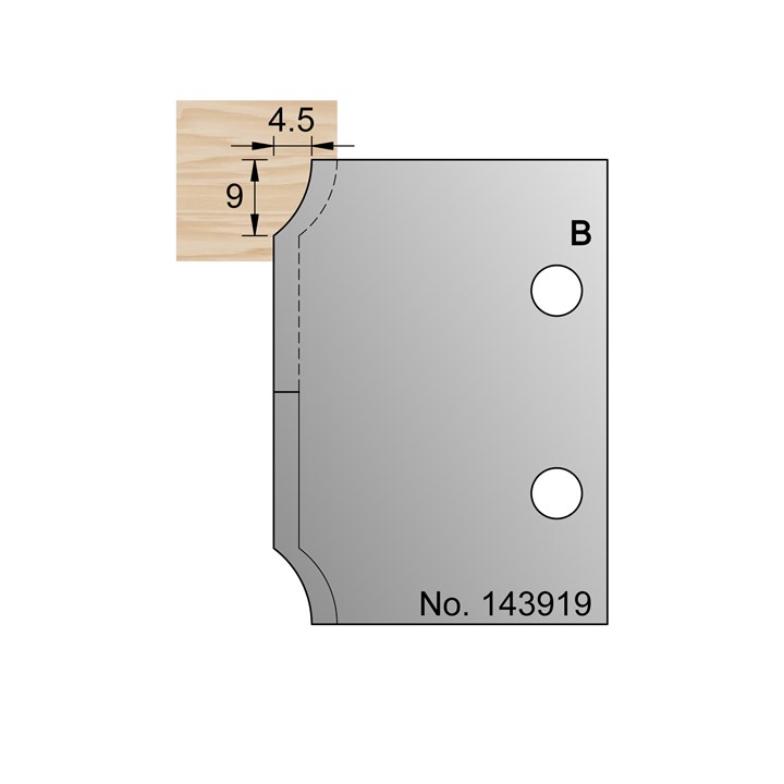 9 x 4.5mm Ovolo Profile Cutter in HSS - 143919