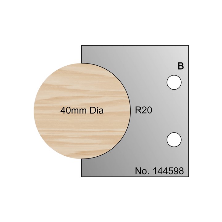 40mm Dia (R20) Dowel Profile Cutter in HSS - 144598