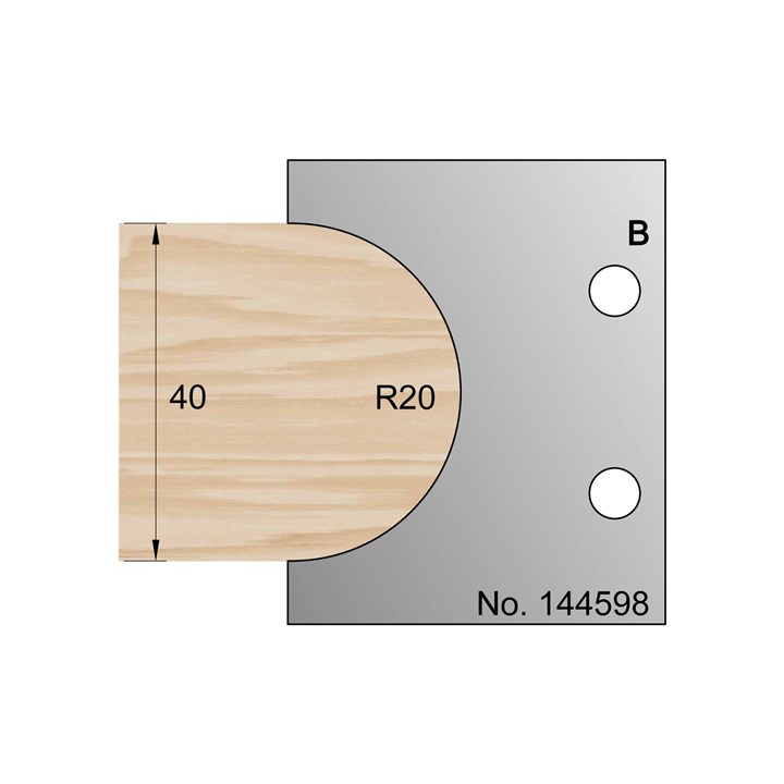 40mm Dia (R20) Dowel Profile Cutter in HSS - 144598