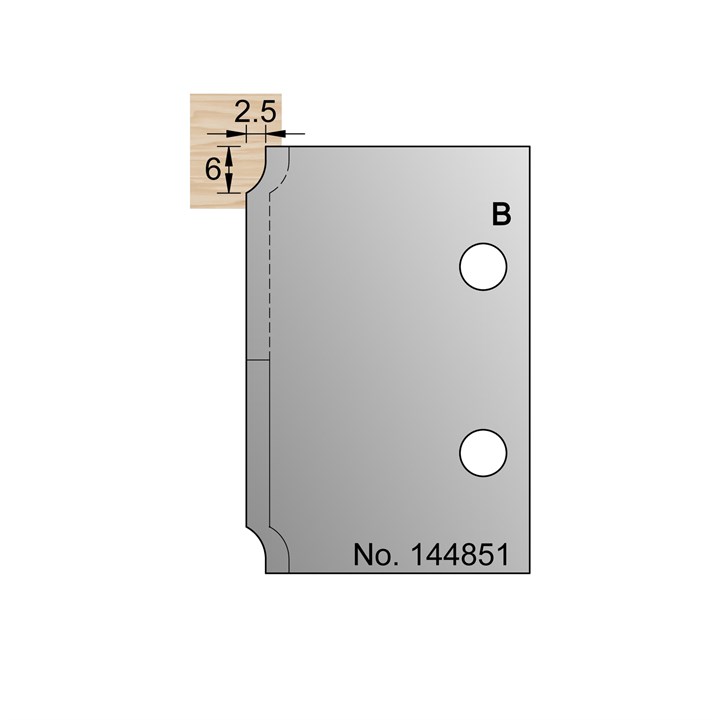 6 x 2.5mm Ovolo Profile Cutter in HSS - 144851