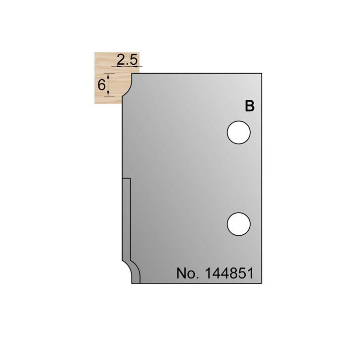 6 x 2.5mm Ovolo Profile Cutter in HSS - 144851
