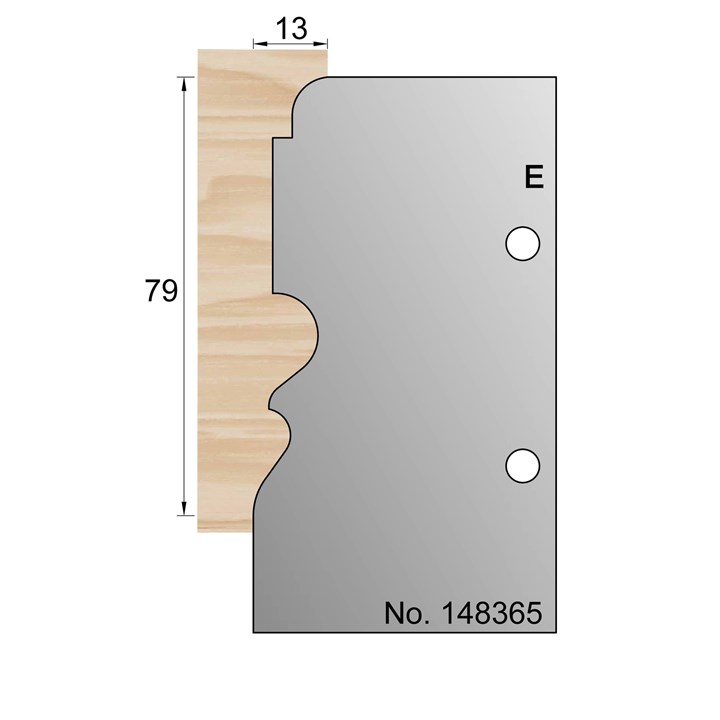 79 x 13mm Skirting Profile Cutter in HSS - 148365
