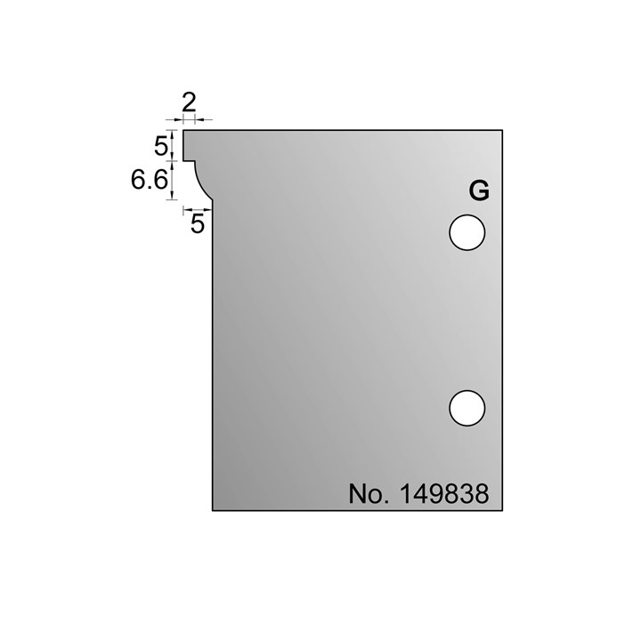 6.6 x 5mm w/ 5 x 2mm Quirk Scribe Profile Cutter in HSS - 149838