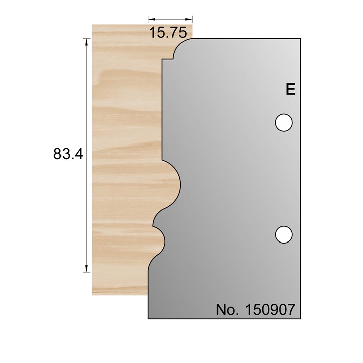83.4 x 15.75mm Skirting Profile Cutter in HSS - 150907