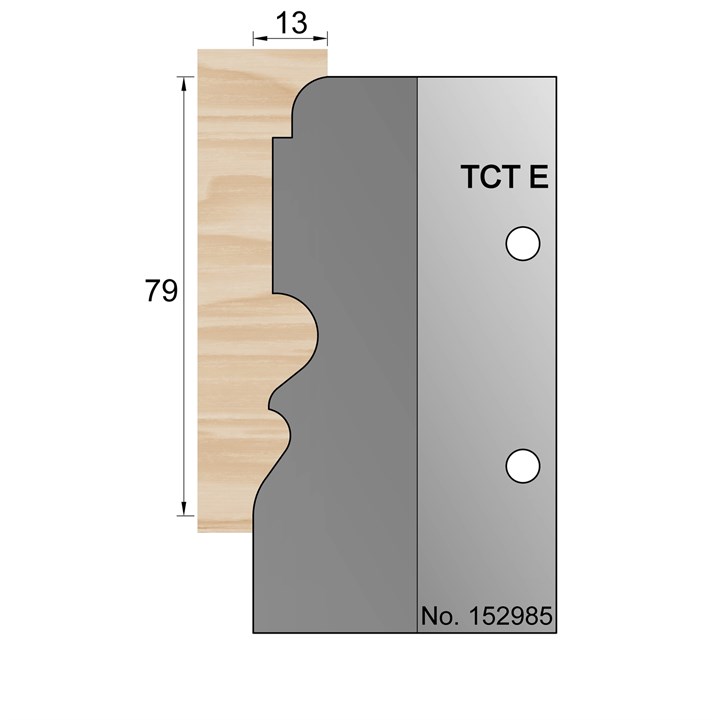 79 x 13mm Skirting Profile Cutter in TCT - 152985