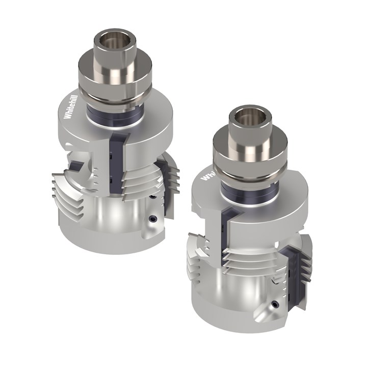 Adjustable Glue Joint Block (Pair) Mounted & Balanced on 130mm HSK63F Holder - 40-113mm Wood & 30-60mm Glue Joint Area