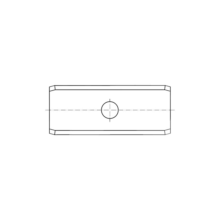 24 x 12 x 1.5 mm TC Blades - Single Hole For Planer Heads with corner relief.