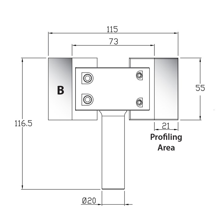 68 x 108 x 20 mm  MEC Shank Profile Block B-Blanks