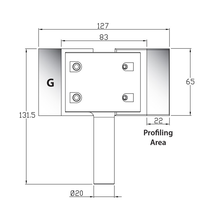 76 x 128 x 20 mm MEC Shank Profile Block Type G