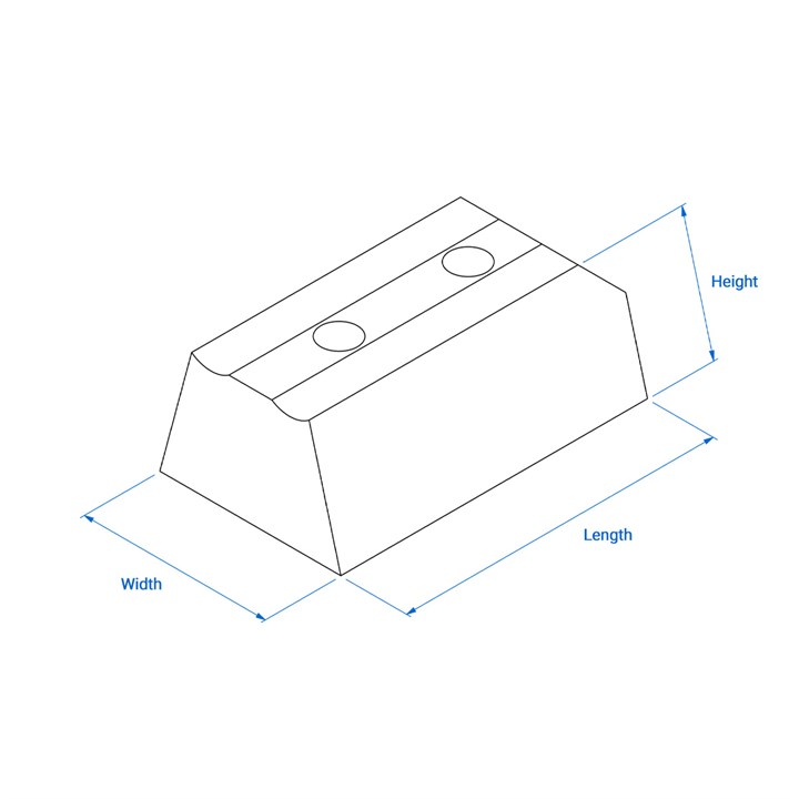 57 x 34 mm Wedge (Jaw) for Cone Head