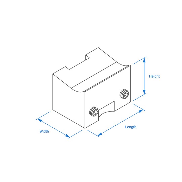 20 mm Mould Jaw 12 mm Cnt Stop M8 Dog (18 x 12.7 x 12.5)