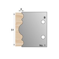 51 x 8mm Dado Rail Profile Cutter in HSS - 1