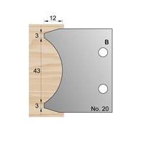 43 x 12mm Ovolo Profile Cutter in HSS - 20