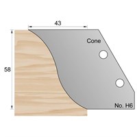 58 x 43mm Cone Profile Cutter in HSS - H6