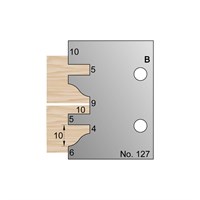 5 x 10mm Lambs Tongue Kitchen Door Profile Cutter in HSS - 127