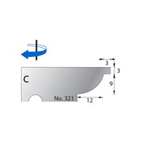 9 x 12mm w/ 3mm Quirk Scribe Cutter in HSS - 321