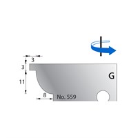 11 x 8mm w/ 3mm Quirk Scribe Cutter in HSS - 559