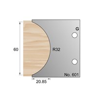 60 x 20.75mm (R32) Nosing Profile Cutter in HSS - 601