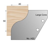 50 x 40mm Cornice Cone Profile Cutter in HSS - H22