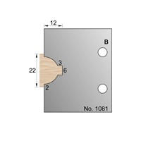22mm Ovolo Glazing Bar Profile Cutter in HSS - 1081