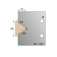 26 x 12mm (R6) Glazing Bar Profile Cutter in HSS - 1087