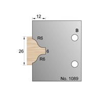 26 x 12mm (R6) Glazing Bar Profile Cutter in HSS - 1089