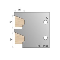 21 x 16mm Glazing Bead Profile Cutter in HSS - 1092