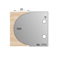 25mm (R25) Convex Profile Cutter in HSS - 1113
