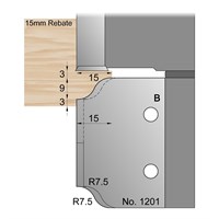 9 x 15mm for 15mm Rebate Window Profile Cutter in HSS - 1201
