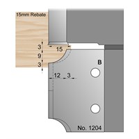 9 x 12mm for 15mm Rebate Window Profile Cutter in HSS - 1204