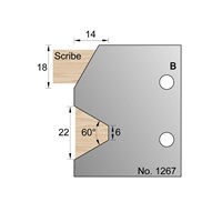 22 x 14mm Glazing Bar w/ Scribe Profile Cutter in HSS - 1267