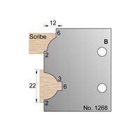 22mm Ovolo Glazing Bar w/ Scribe Profile Cutter in HSS - 1268