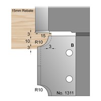 R10 for 15mm Rebate Window Profile Cutter in HSS - 1311