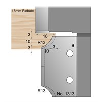 10 x 10mm (R13) for 18mm Rebate Window Profile Cutter in HSS - 1313