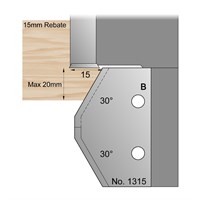 30 Degrees for 15mm Rebate Window Profile Cutter in HSS - 1315