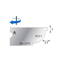 R12.7 w/ 3 x 2.3mm Quirk Scribe Cutter in HSS - 2210