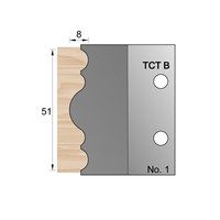 51 x 8mm Dado Rail Profile Cutter in TCT - 1