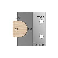 26mm Dia (R13) Bullnose Profile Cutter in TCT - 1350