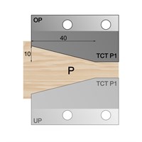 OP - Over-wood 40 x 10mm Bevel Panel Cutter in TCT
