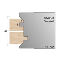 6 x 7mm T & G Serrated Profile Cutter in HSS - 772