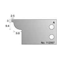 9.4 x 9.8mm w/ 3 x 2.5mm Quirk Scribe Cutter in HSS - 112997 (Prev. 52981)