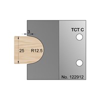 25mm Dia (R12.5) Bullnose Profile Cutter in TCT - 122912