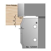 10 x 3mm for 10mm Rebate Window Profile Cutter in HSS - 125995