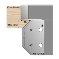 45 Degrees for 15mm Rebate Window Profile Cutter in HSS - 128805