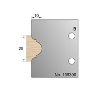 25 x 10mm Astragal Profile Cutter in HSS - 135390