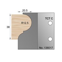 38 x 20.5mm (R12.5) Bolection Profile Cutter in TCT - 136017