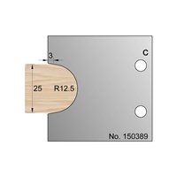 25mm Dia (R12.5) Bullnose Profile Cutter in HSS - 150389